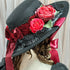 <23005>Black × Bordeaux rose Felt hat (With clip)