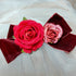 <23005>Black × Bordeaux rose Felt hat (With clip)