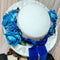 <23006>White × Blue rose Felt hat (With clip)