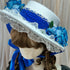 <23006>White × Blue rose Felt hat (With clip)