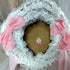 <23007>White × Pink rose Special Bonnet (With pearls)