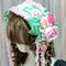 <23010>Green × Pink rose Headdress