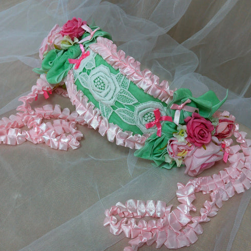 <23010>Green × Pink rose Headdress