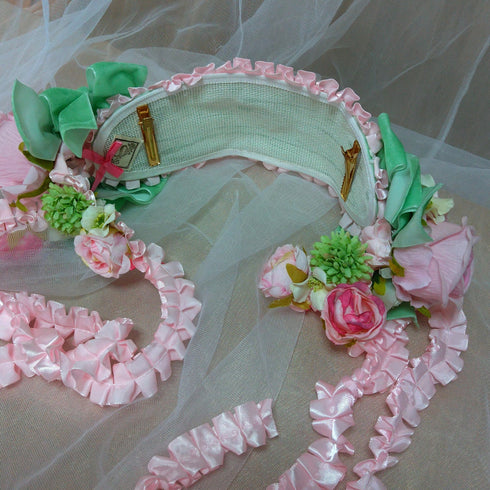 <23010>Green × Pink rose Headdress