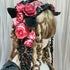 <23011>Black × Bordeaux rose Headdress