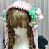 <23012>Pink × Green × Pink rose Headdress