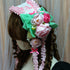 <23012>Pink × Green × Pink rose Headdress