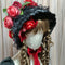 <23013>Black × Bordeaux rose Special Bonnet