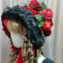 <23013>Black × Bordeaux rose Special Bonnet