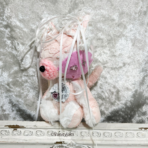 <24002>Baby pink MURMUR trimmed with white lace