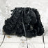 <24008>Black rose patterned SOPPY with corset weave