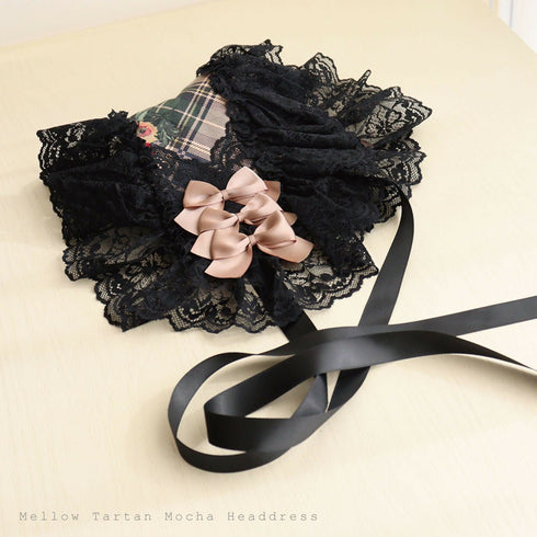 夢幻の琥珀薔薇タータンヘッドドレス