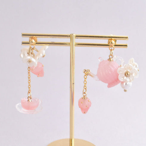 <25013>Dreamy Strawberry Tea Set Pink Gradient (Pierce)