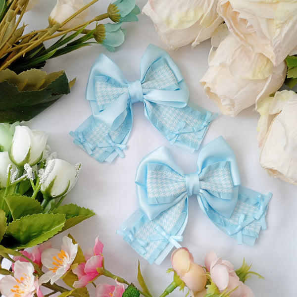 <25022>Classic Houndstooth Ribbon Saxe Ver.