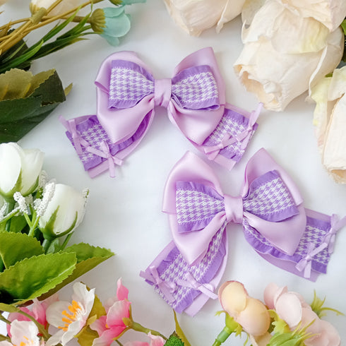 <25023> Classic Houndstooth Ribbon Purple Ver