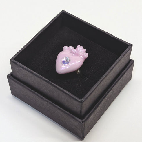 <26014>Last Glow Heart Ring / pale pink