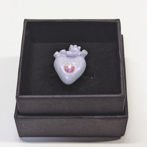 <26015>Last Glow Heart Ring / lavender