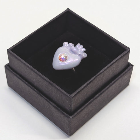 <26015>Last Glow Heart Ring / lavender