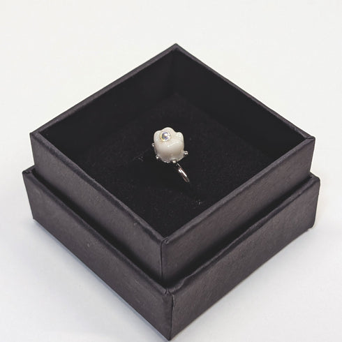 <26021>Diamond Cavity Ring / Silver