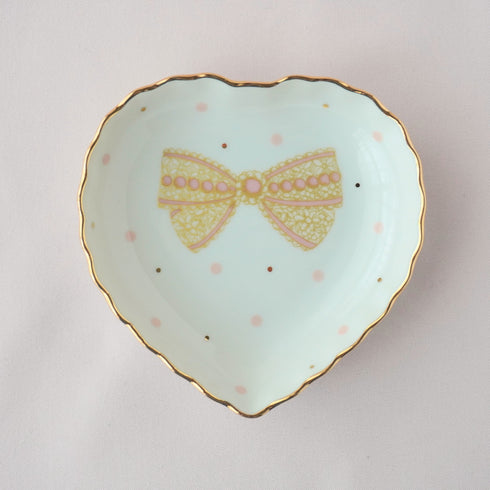 <27010>Small Heart-shaped Plate(Gold ribbon)