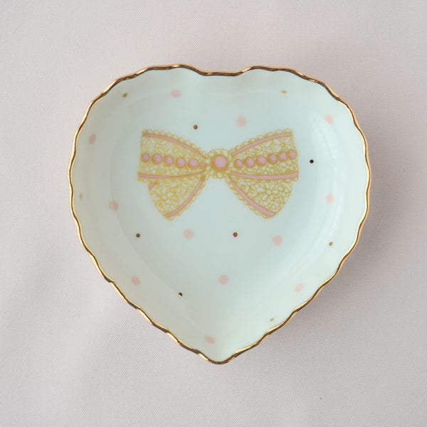 <27010>Small Heart-shaped Plate(Gold ribbon)