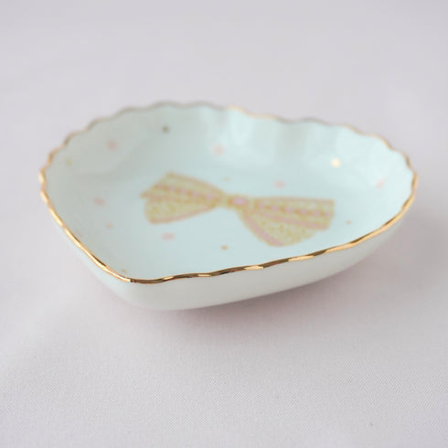 <27010>Small Heart-shaped Plate(Gold ribbon)