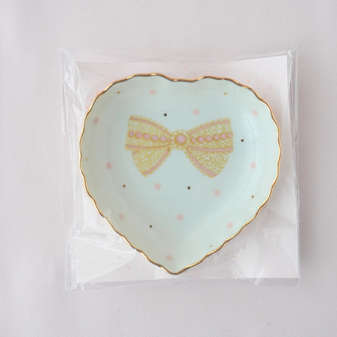 <27010>Small Heart-shaped Plate(Gold ribbon)