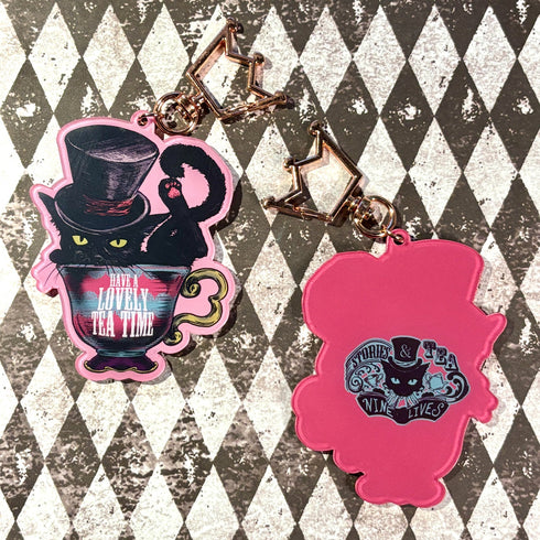 <28019>Acrylic Keychain -Cat in a Teacup-