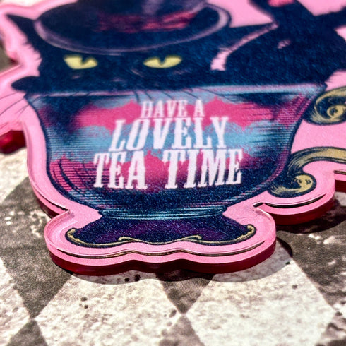 <28019>Acrylic Keychain -Cat in a Teacup-