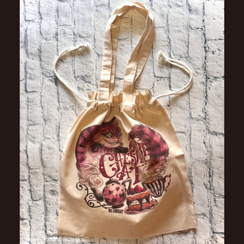 <28027>Drawstring Tote Bag -Cheshire Cat-