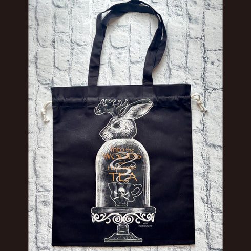 <28029>Drawstring Tote Bag -Tea in the Woods-