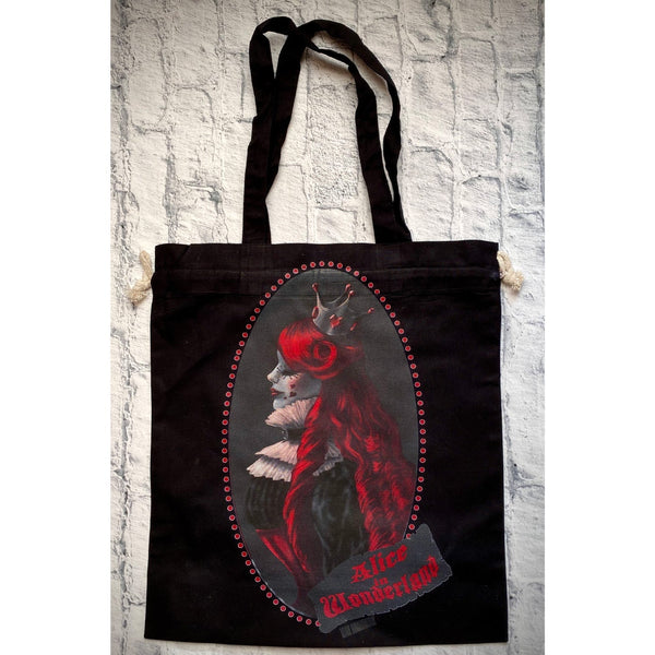 <28031>Drawstring Tote Bag -Queen of Hearts-