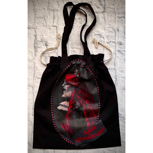 <28031>Drawstring Tote Bag -Queen of Hearts-