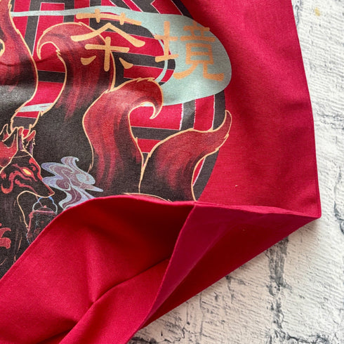 <28033>Drawstring Tote Bag -Fox's Tea House-