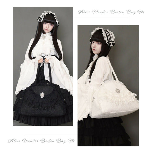 アリスワンダーボストンバッグ バッグ レディース アリス 不思議の国のアリス レース ロリィタ ロリータ