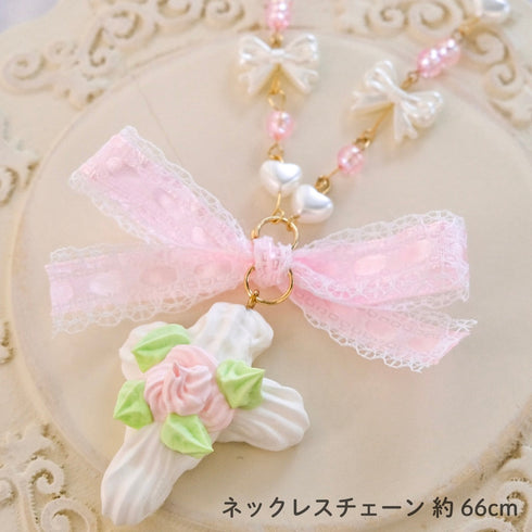 <31005>ホイップ十字架のネックレス 白
