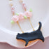 <31009>黒猫クッキーのネックレス お散歩