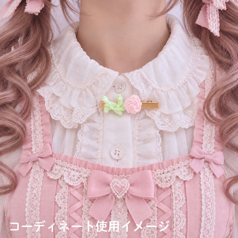 <31012>ホイップヘアクリップ わんちゃん薔薇