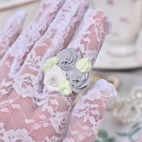 <31024>ホイップ薔薇リング グレー