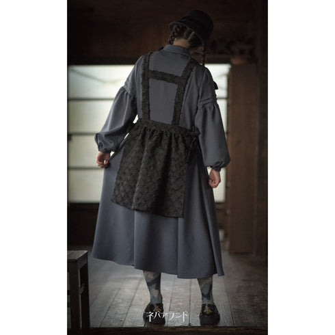 <32030>アピアリストワンピース〈灰青・L〉