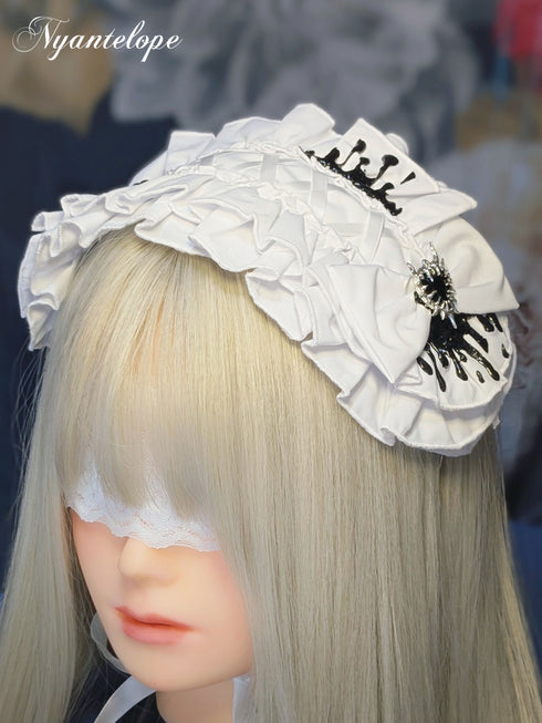 【GLM15】滴るヘッドドレス(ブラック、ホワイト) ゴスロリ ロリータ ロリィタ ハロウィン
