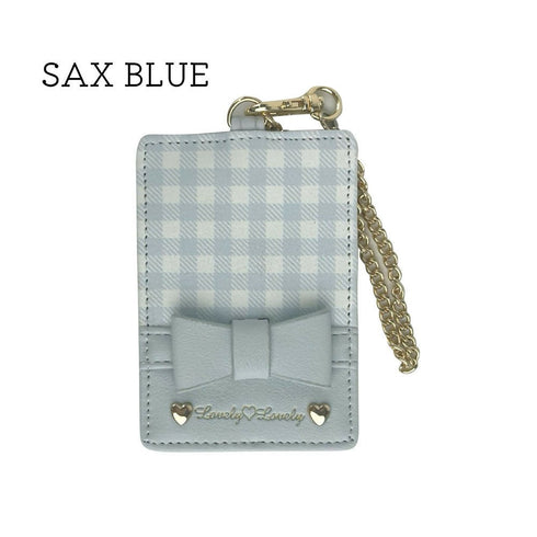 ときめきギンガムパスケース LL-1020 【ブラック ピンク サックスブルー】