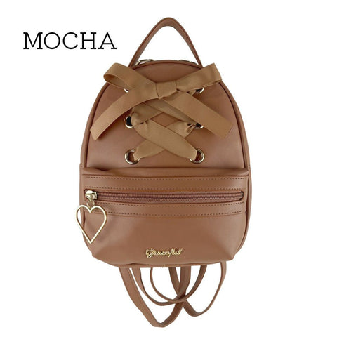 あみあげりぼんリュック LL-1010 【ブラック モカブラウン ベイビーピンク】