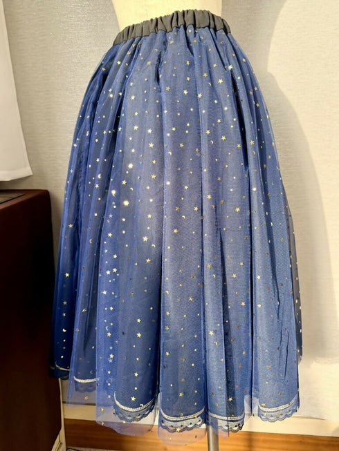 みかづきのスカート ミドル丈 夜の月