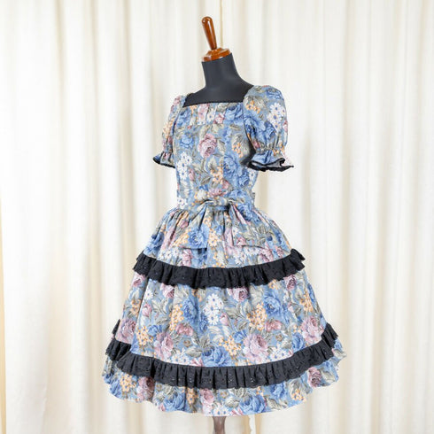 【ご予約商品】Antique Bloom Dressワンピース(ブルーローズ)