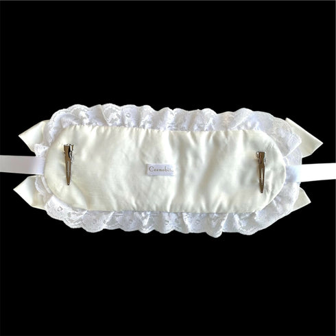 フリルレースとコットンパールのヘッドドレス