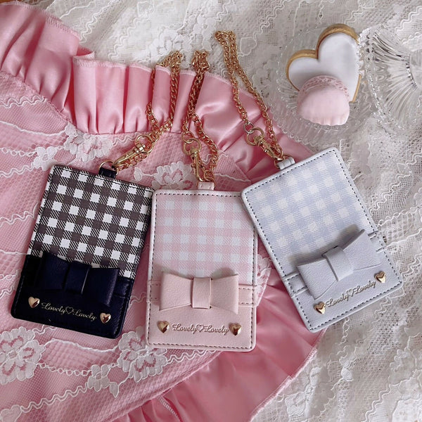 ときめきギンガムパスケース LL-1020 【ブラック ピンク サックスブルー】