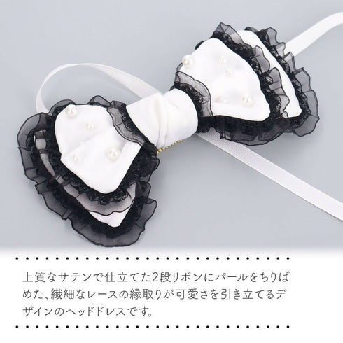 2段リボン ペット用ヘッドドレス スイートパールリボン Sweet Pearl Ribbon Lolitails