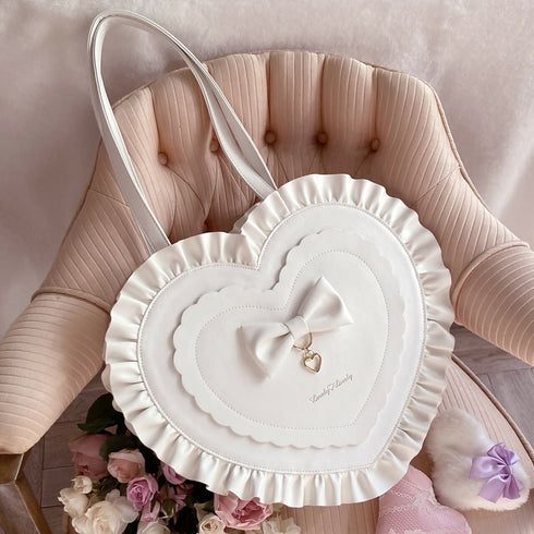 ハートで主役トート LL-1029 【ブラック ホワイト】