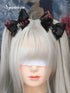 【GLM15】滴るリボンクリップ2個セット(ブラック、ホワイト、レッド、ピンク) ゴスロリ ロリータ ロリィタ ハロウィン
